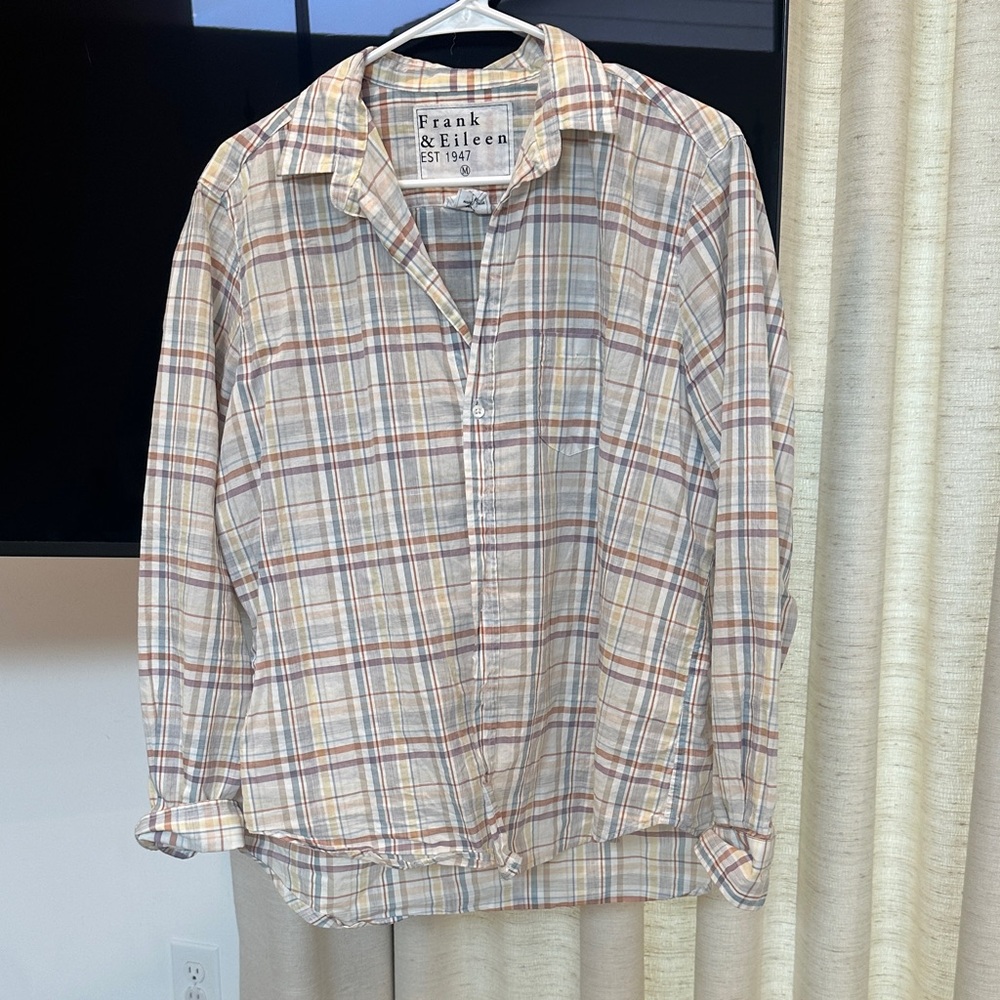 Frank & Eileen Beige Plaid Shirt